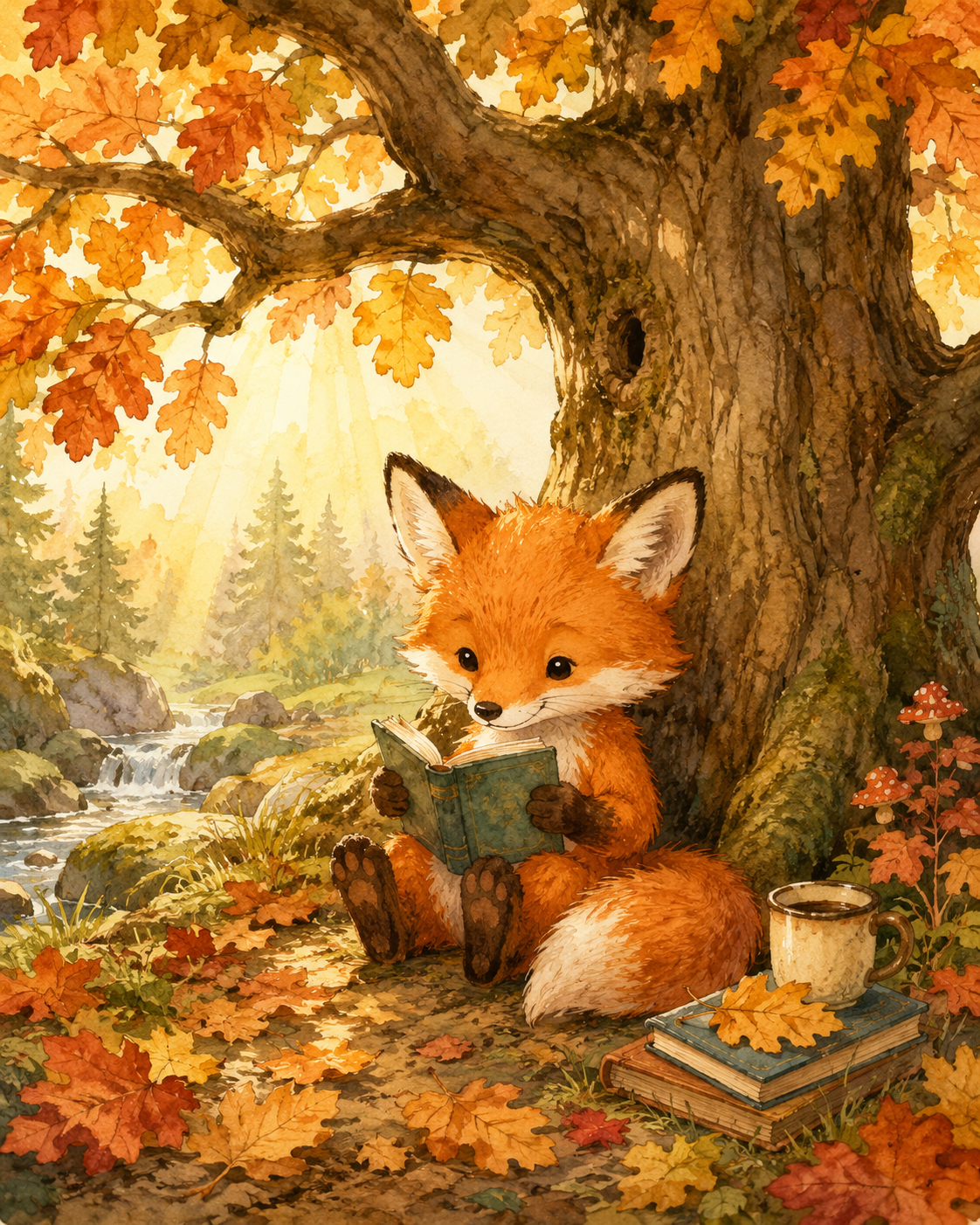 小狐狸森林读书Storybook Art